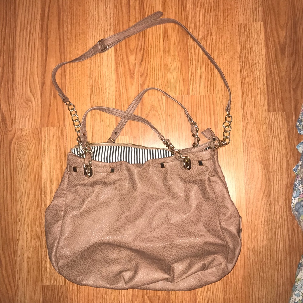 CLEARANCE Tan Hobo Satchel Bag